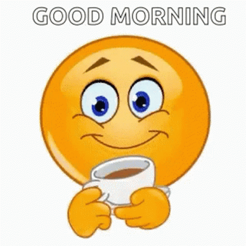 Good Morning Emoji Let's Drink Coffee GIF