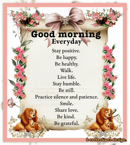 Good Morning Everyday Sign With Flowers