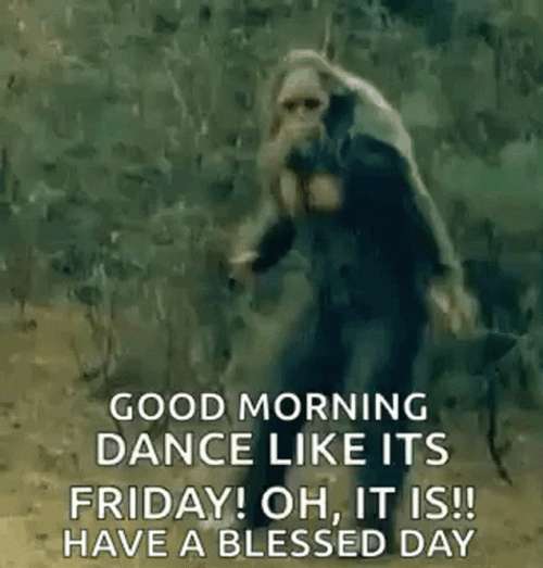 Good Morning Friday Bigfoot Dance GIF