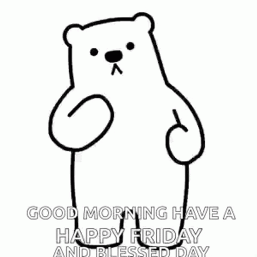 Good Morning Friday Dance Cartoon Bear GIF 
