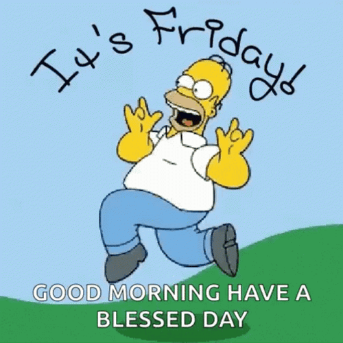 Good Morning Friday Homer Simpson Frolic GIF