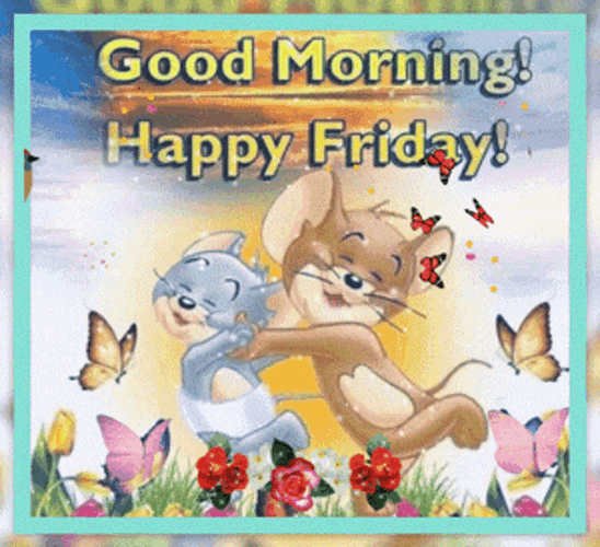 Good Morning Friday Mice And Butterflies GIF