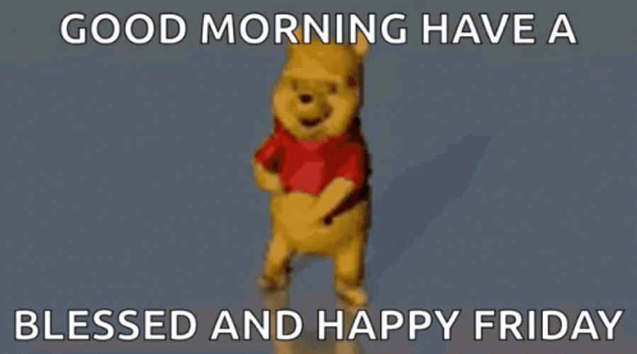 Good Morning Friday Pooh Happy Dance GIF 