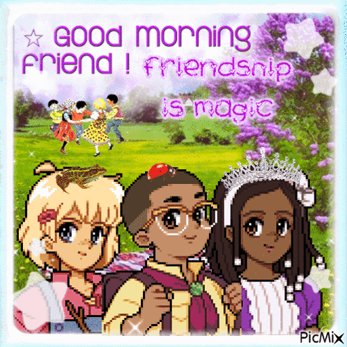 Good Morning Friend Friendship Is Magic Written On A Card GIF