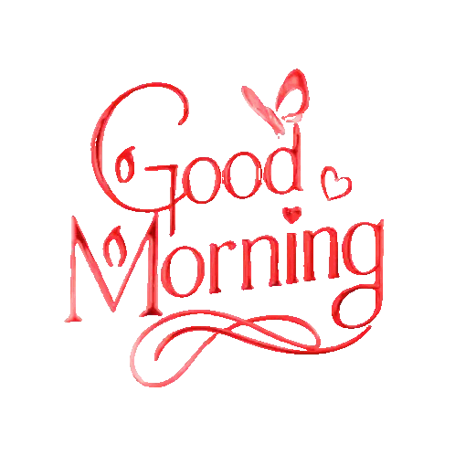 Good Morning Green Lettering with Heart