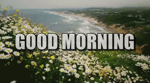 Good Morning Greeting Card With Butterflies And Rainbow GIF