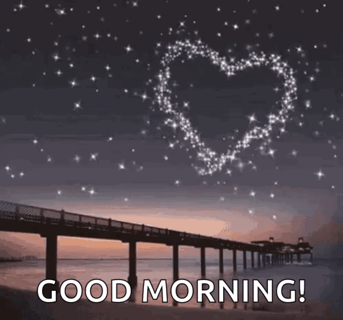 Good Morning Greeting With Heart of Stars