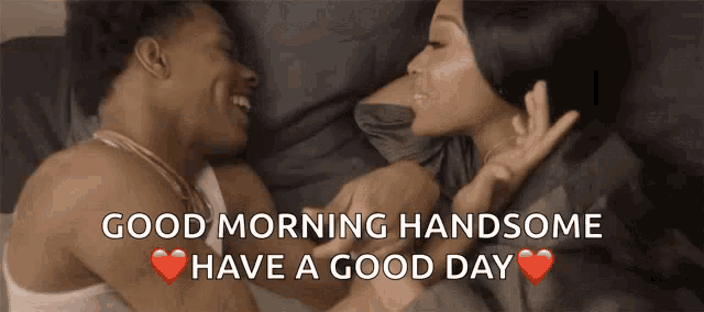 Good Morning Handsome Happy Couple GIF