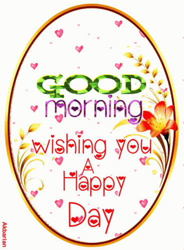 Good Morning Happy Day Flowers Hearts