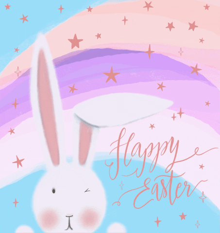 Good Morning Happy Easter Bunny Winking GIF