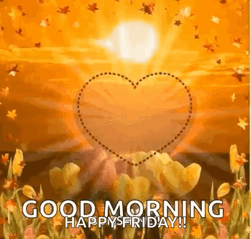 Good Morning Happy Friday Heart Tulips