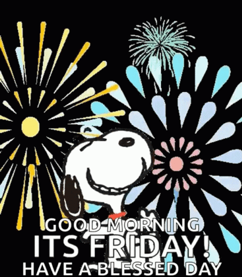 Good Morning Happy Friday Snoopy Fireworks GIF