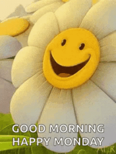 Good Morning Happy Monday Winking Sunflower GIF
