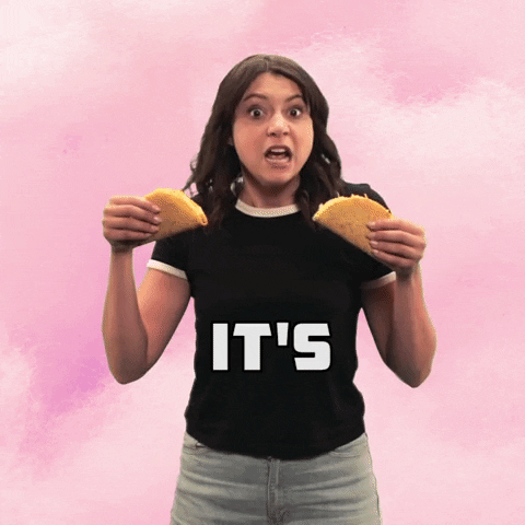 Good Morning Happy Taco Tuesday Ecstatic Girl GIF