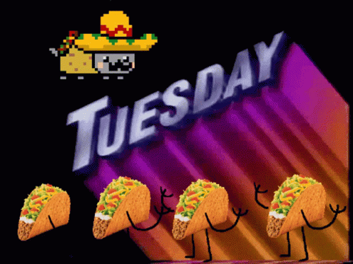 Good Morning Happy Taco Tuesday Retro Graphics Design GIF