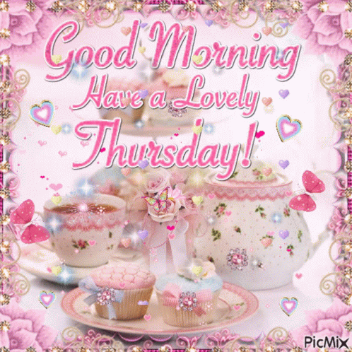 Good Morning Happy Thursday Card Coffee Bird