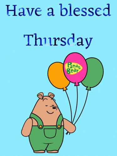 Good Morning Happy Thursday Pants Bear Balloons GIF