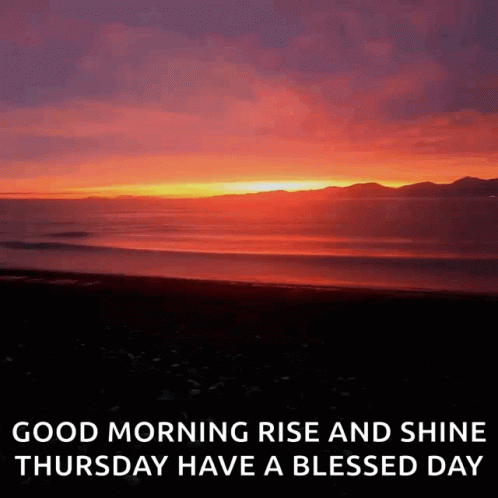 Good Morning Happy Thursday Pink Ocean Sunrise GIF