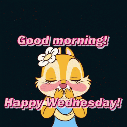 Good Morning Happy Wednesday Chipmunk Kisses Hearts Love GIF