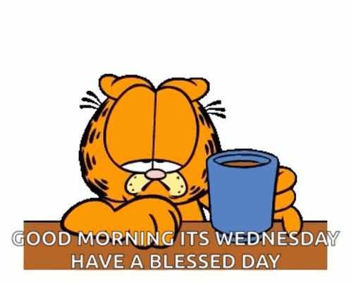 Good Morning Happy Wednesday Garfield Coffee GIF