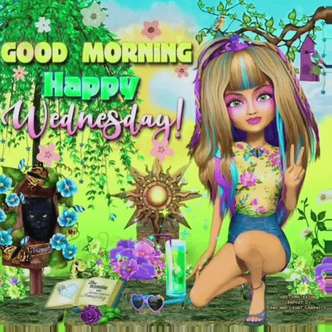 Good Morning Happy Wednesday Spring Doll GIF