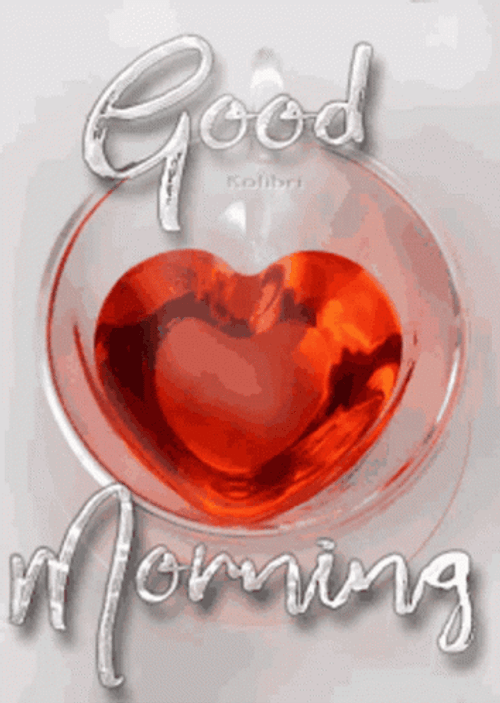 Good Morning Heart 3d Glass GIF 