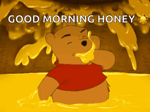 Good Morning Honey Winnie The Pooh Eating Honey GIF