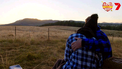 Good Morning Hug Couple Camping GIF
