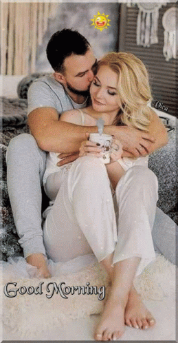 Good Morning Hug Romantic Couple GIF