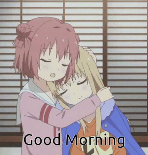 Good Morning Hug Yuruyuri GIF