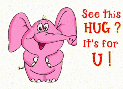 Good Morning Hugs Pink Elephant GIF