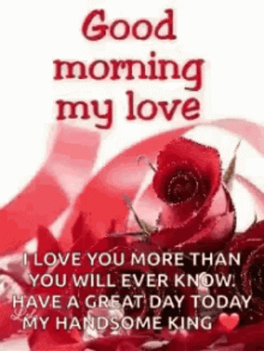 Good Morning Husband My Love Text In Roses GIF