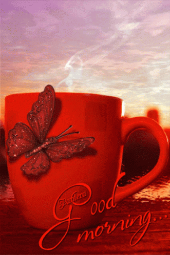 Good Morning I Love You Butterfly Coffee GIF