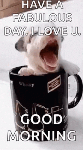 Good Morning I Love You Puppy Cup GIF