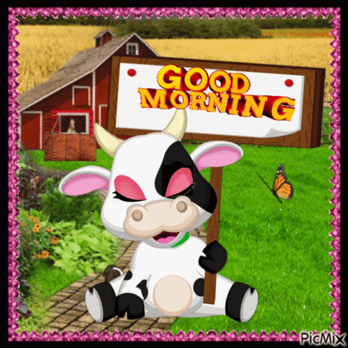 Good Morning In Sign Language Cow GIF