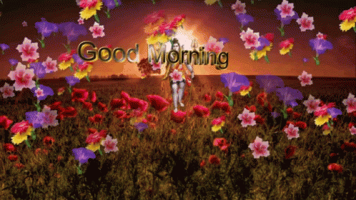 Good Morning In Sign Language Falling Flowers GIF