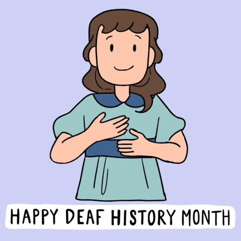 Good Morning In Sign Language Girl Cartoon GIF