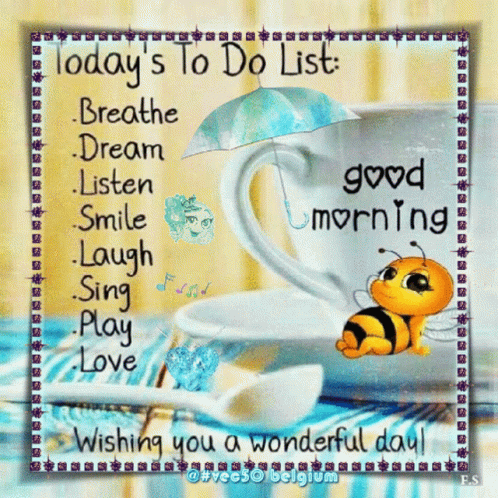 Good Morning Cute Little Bee Inspirational Message GIF
