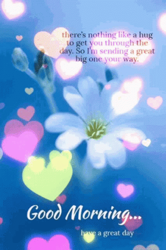 Good Morning Inspirational Blooming Hearts GIF