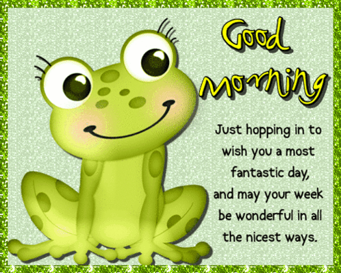 Good Morning Inspirational Cheerful Frog GIF