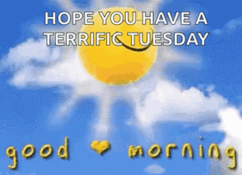 Good Morning It's Tuesday Bouncing Sun Emoji GIF