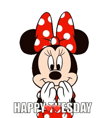 Good Morning It's Tuesday Minnie Mouse Flying Kiss GIF