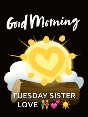 Good Morning It's Tuesday Shiny Pumping Heart GIF