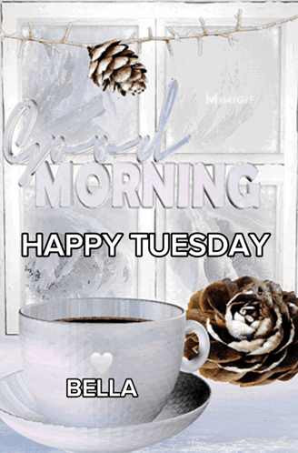 Good Morning It's Tuesday Spinning Coffee Cup GIF