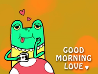 Good Morning Love Frog Kisses GIF