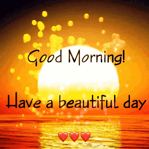 Good Morning Message With Sunset GIF