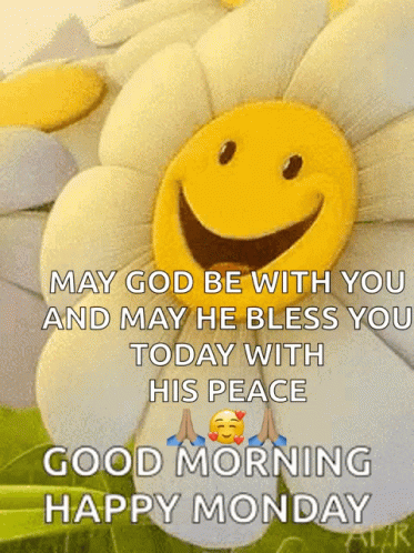 Good Morning Monday Blessings Smile Flower GIF