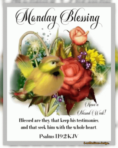 Good Morning Monday Blessings Psalm GIF
