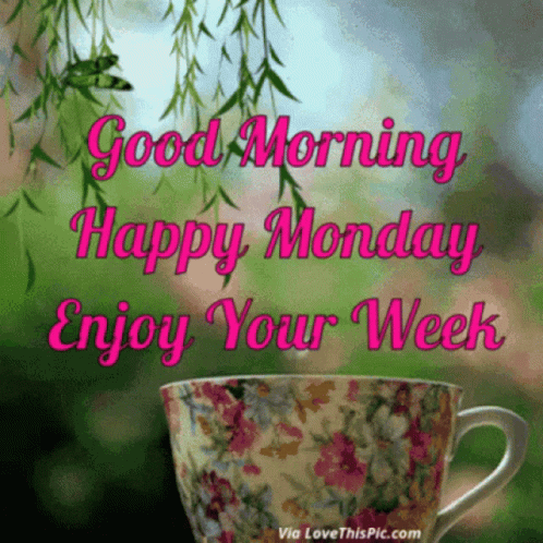 Good Morning Monday Blessings Coffee Cup GIF