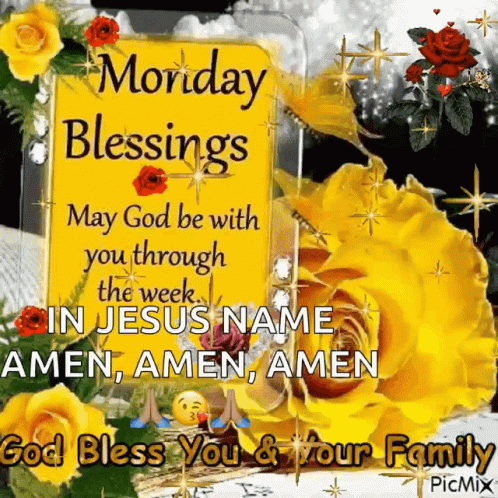 Good Morning Monday Blessings In Jesus Name GIF